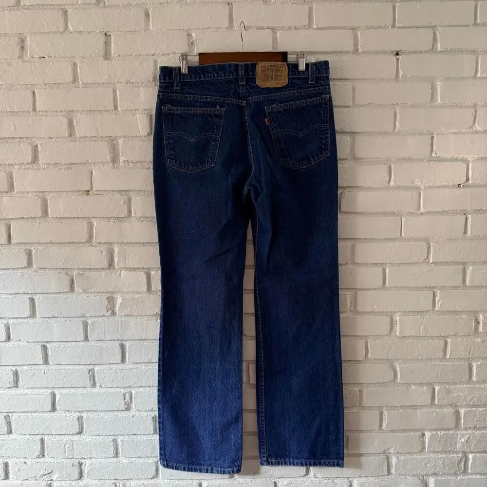 Vintage 1989 Levi’s 517 Orange Tab Bootcut Made in USA Dark Wash Jeans 36 x 32